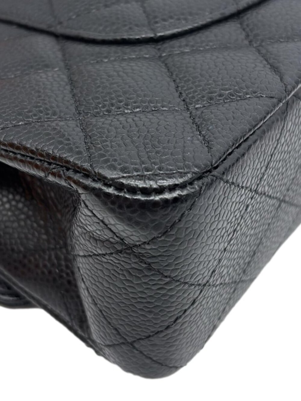 Chanel Classic Double Flap Medium Quilted Caviar Leather Shoulder Bag Black - Picture 9 of 14